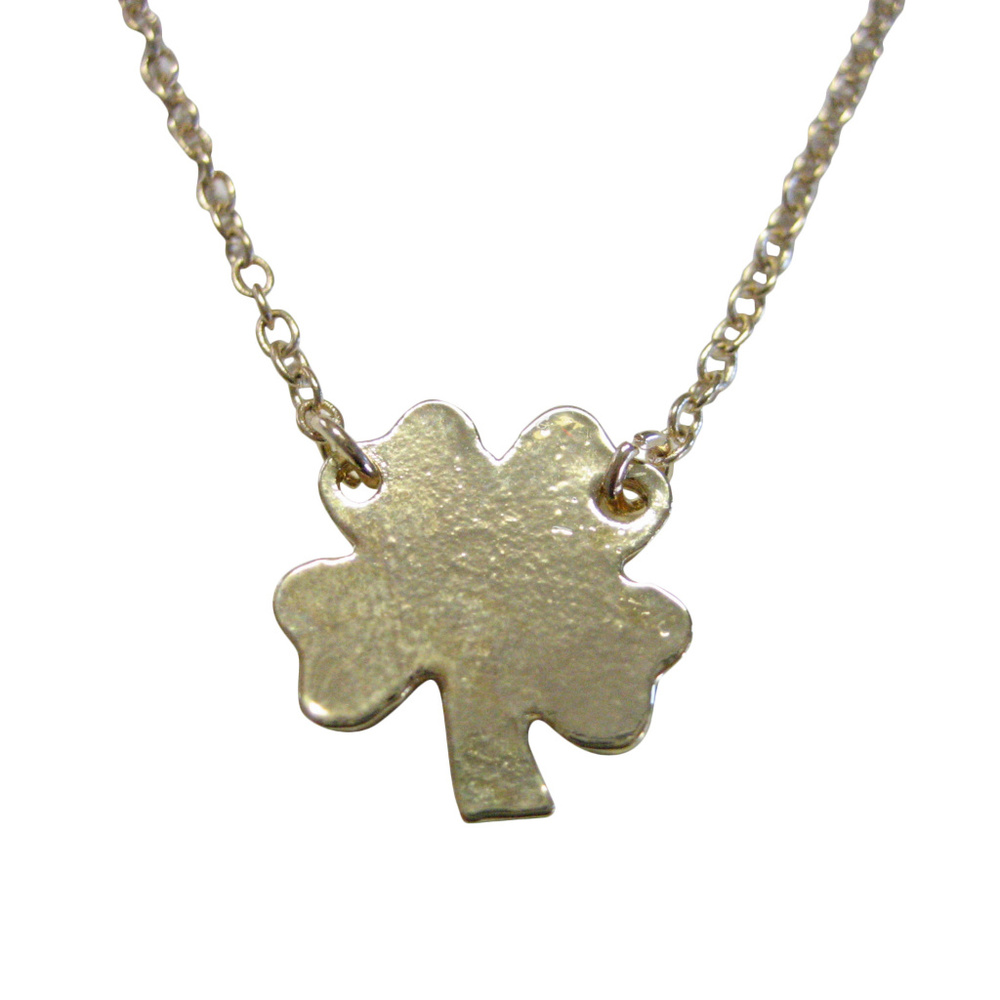 Gold Toned Shamrock Clover Pendant Necklace